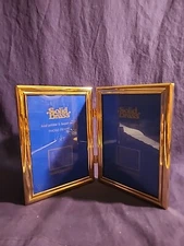 Solid brass 5×7 Hinged Double Photo Frame Lacquer coated & Hand Polished  