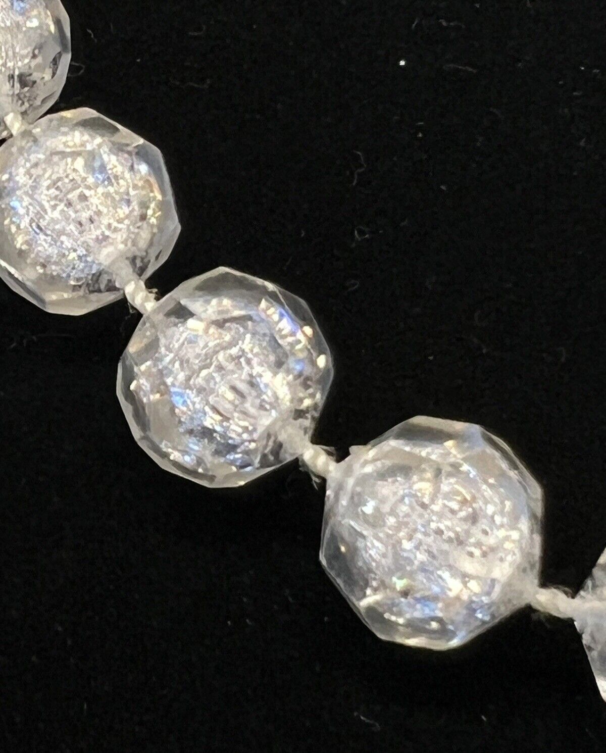 Crackle Clear Acrylic Lucite Bead Necklace 48” No… - image 6