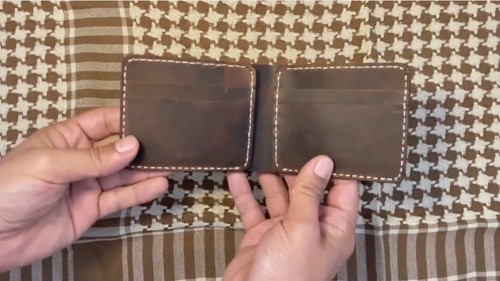 Brown Leather Bifold Wallet, Genuine Leather Wallet for Man - Picture 12 of 14
