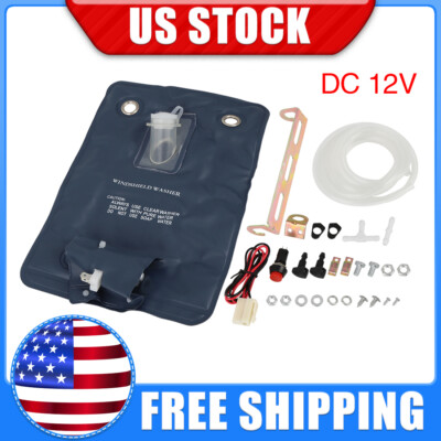 #ad 151286776374 Universal Windscreen Washer Bottle Bag Kits w DC 12V Pump for Car $19.09