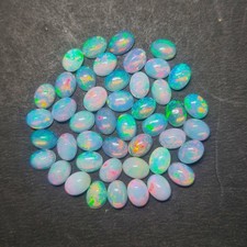Natural Ethopian Opal Oval Cabochon 3x5mm To 8x10mm Loose Gemstone