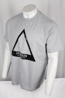 Hvman Men's T Shirt Triangle Logo Graphic Short Sleeve S Small Ghost Grey