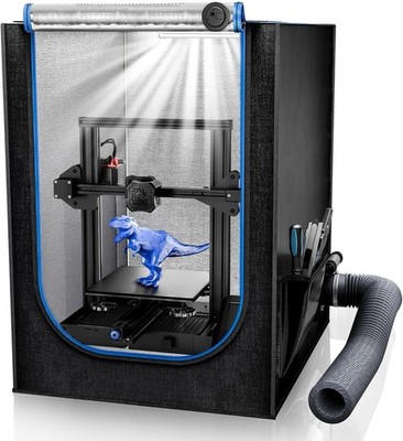 Resin 3D Printer Enclosure with Ventilation, Single Space, Black 