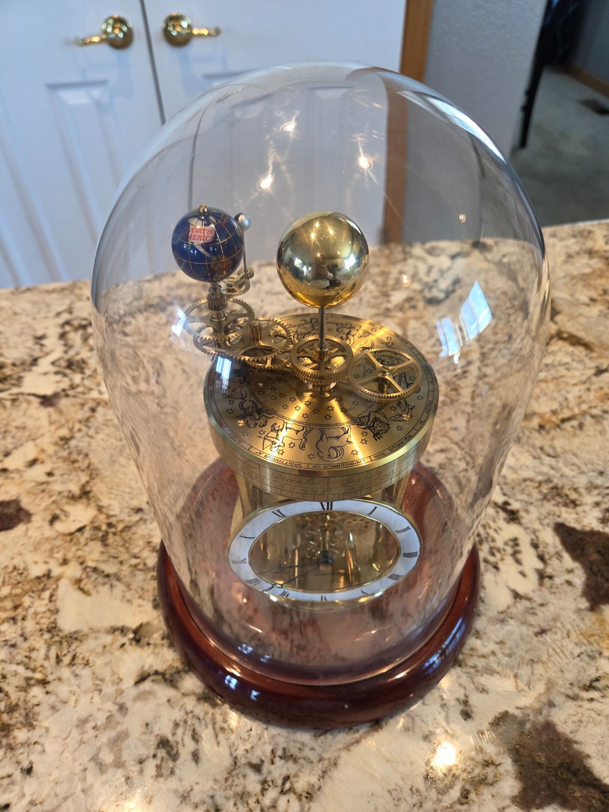 Hermle Astrolabium 2000 Tellurium Specialty Clock Mahogany Base