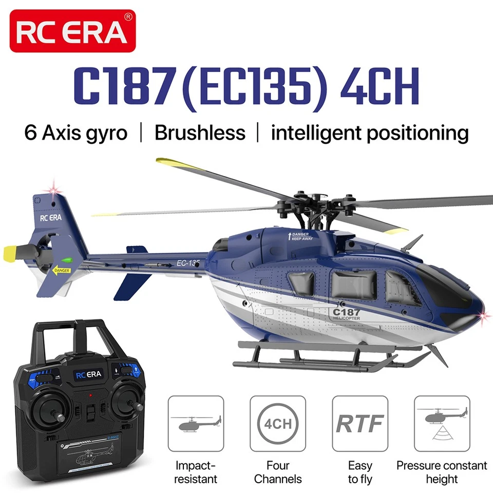 RC ERA C187 (EC135) RC Helicopter 1/48 4CH 6-Axis Gyro Brushless RTF Aircraft - Image 3 of 4