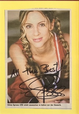 Silvia Spross Swiss-US actress signed 4''x6'' magazine picture on card