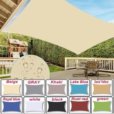 HEAVY DUTY SUN SHADE SAIL GARDEN PATIO AWNING CANOPY 98% UV BLOCK WATERPROOF