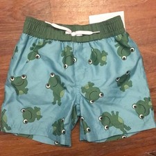 Gymboree Swim Trunks Boys 6-12m FROGS NWT