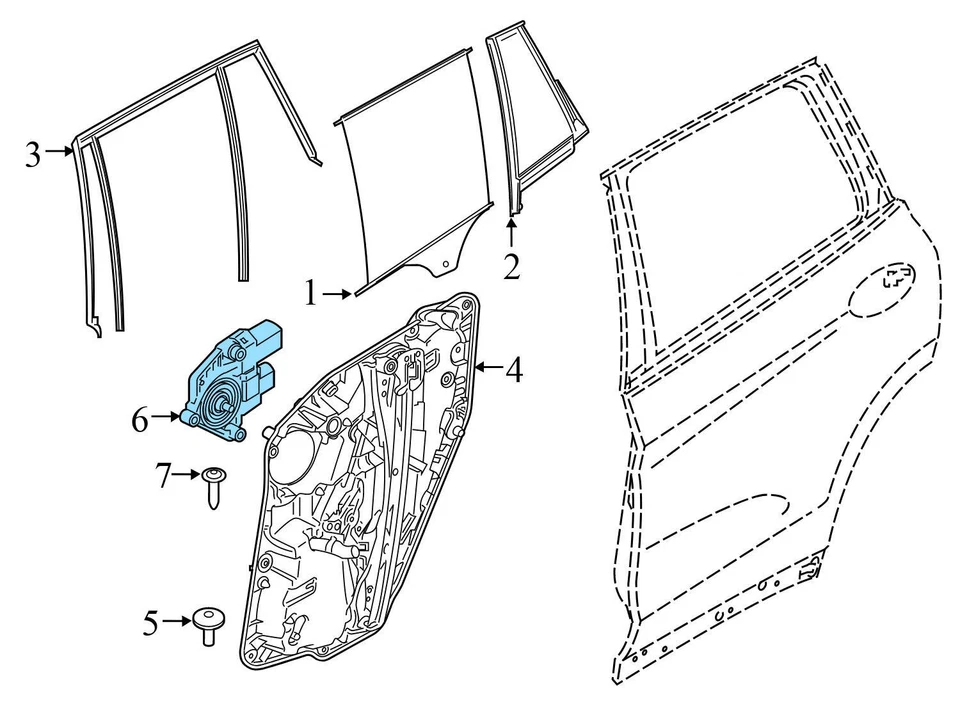 2019-2024 BMW X4 - REAR LEFT Window Motor 7457251 - Image 3 of 4