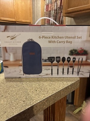 Chalet Kitchen Collection 6-Piece Kitchen Utensil Set with a carry bag- Camping