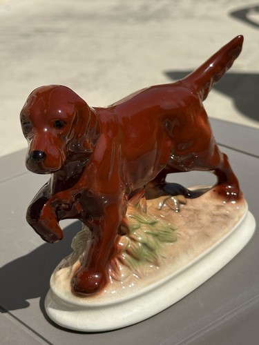 Irish Setter Figurine Dog  Kingston Pottery England High Gloss Hunting Dog