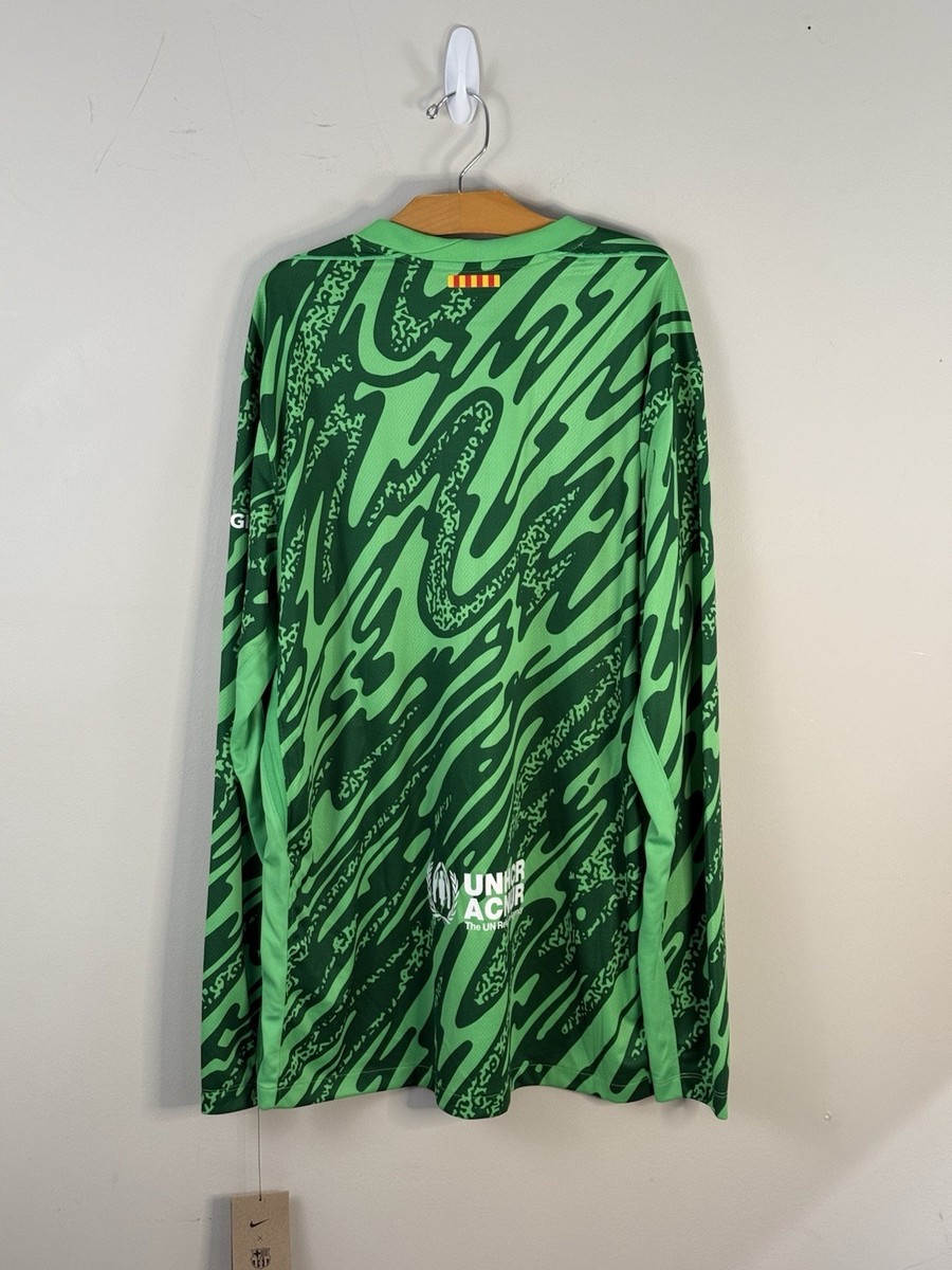 Nike FC Barcelona Green Dri-Fit Goalkeeper Jersey FN8809-329 Men's