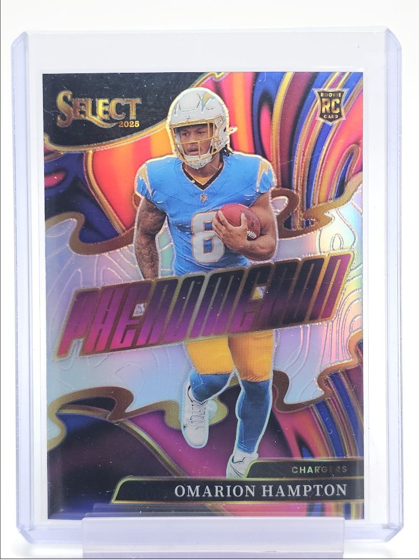 OMARION HAMPTON 2025 SELECT PHENOMENON ROOKIE SILVER PRIZM RC Q5939
