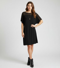 Brave + True Black Dress Size M Sheer Pockets Evening Party Work Travel
