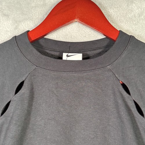 Nike Dri-FIT Sweatshirt Womens S Black DM7653-010 Get Fit Croped Fleece Crew - Picture 2 of 9