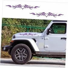 Flame Striped car Stickers Decorate The Front and Rear windshields Doors Purple