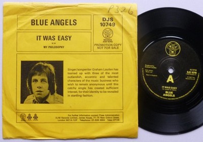 Blue Angels It Was Easy 7'' DJM DJS10749 EX/VG  1977 promo - picture sleeve ha...