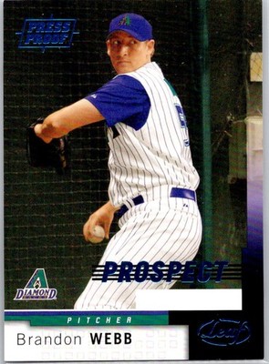 2004 Leaf Press Proof Blue #209 Brandon Webb #/100 Arizona Diamondbacks