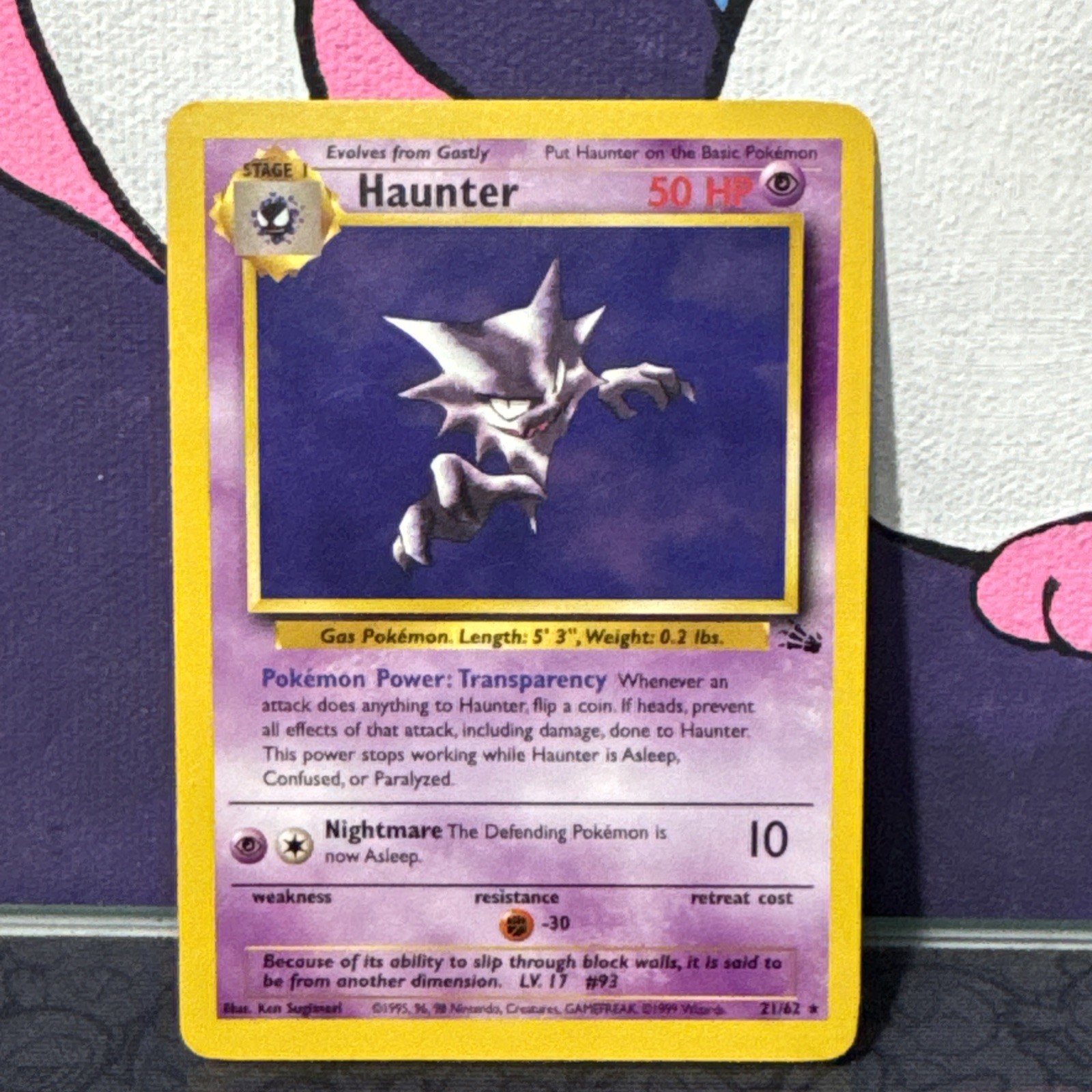 Pokemon TCG Haunter 21/62 Fossil Unlimited Regular Rare LP VTG WOTC LP