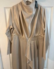 Boohoo Satin Evening Cocktail Wedding Jumpsuit Size 16 New