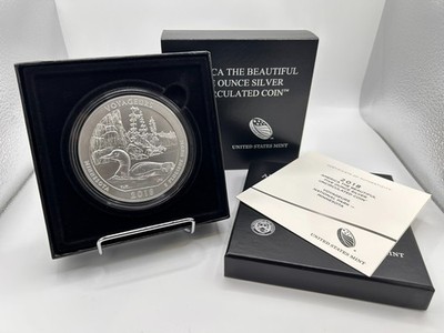 Silver 5 oz  ATB 2018-P Voyageurs MN Coin w/Box & COA US Mint- FREE INS & SHIP!