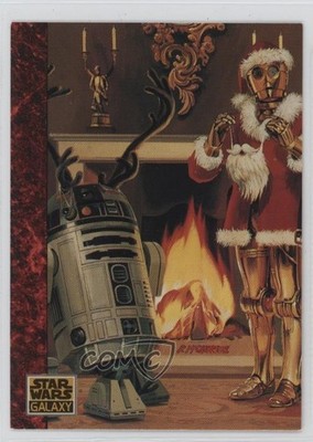 1993 Topps Star Wars Galaxy The Art of R2-D2 C-3PO Santa Threepio #77 10j2
