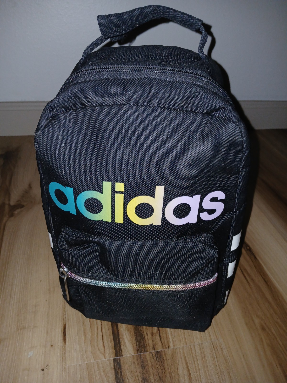 Adidas Linear Mini Backpack Black with Rainbow Lo… - image 1
