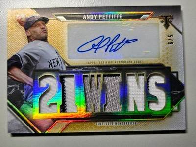 Andy Pettitte Auto /9 Jersey Relic 2021 Topps Triple Threads