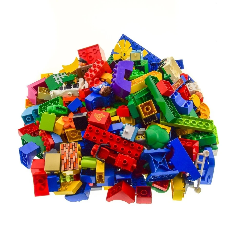 4 Kg Lego Duplo Kiloware Bau Steine Sonder Teile bunt gemischt z.B. Auto Figuren