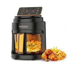 VUSIGN 5 QT 1000W Air Fryer with 360° Viewing Glass Pot & Digital Touchscreen