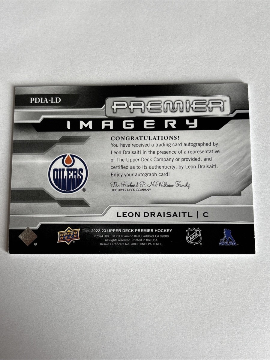 22-23UD Premier Leon Draisaitl Premier Imagery ON CARD Auto SP