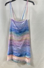 Show Me Your Mumu Women's Christy Dress Multicolor Rainbow Pastel Mini Slip Sz L