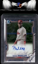 2021 Bowman Chrome #CPA-BRA Baron Radcliff Prospect Autographs