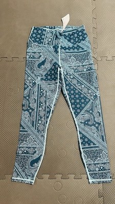 Wmn Sz S - Fabletics Boost Power Hold High Waisted 7/8 Legging Blue Nova Bandana