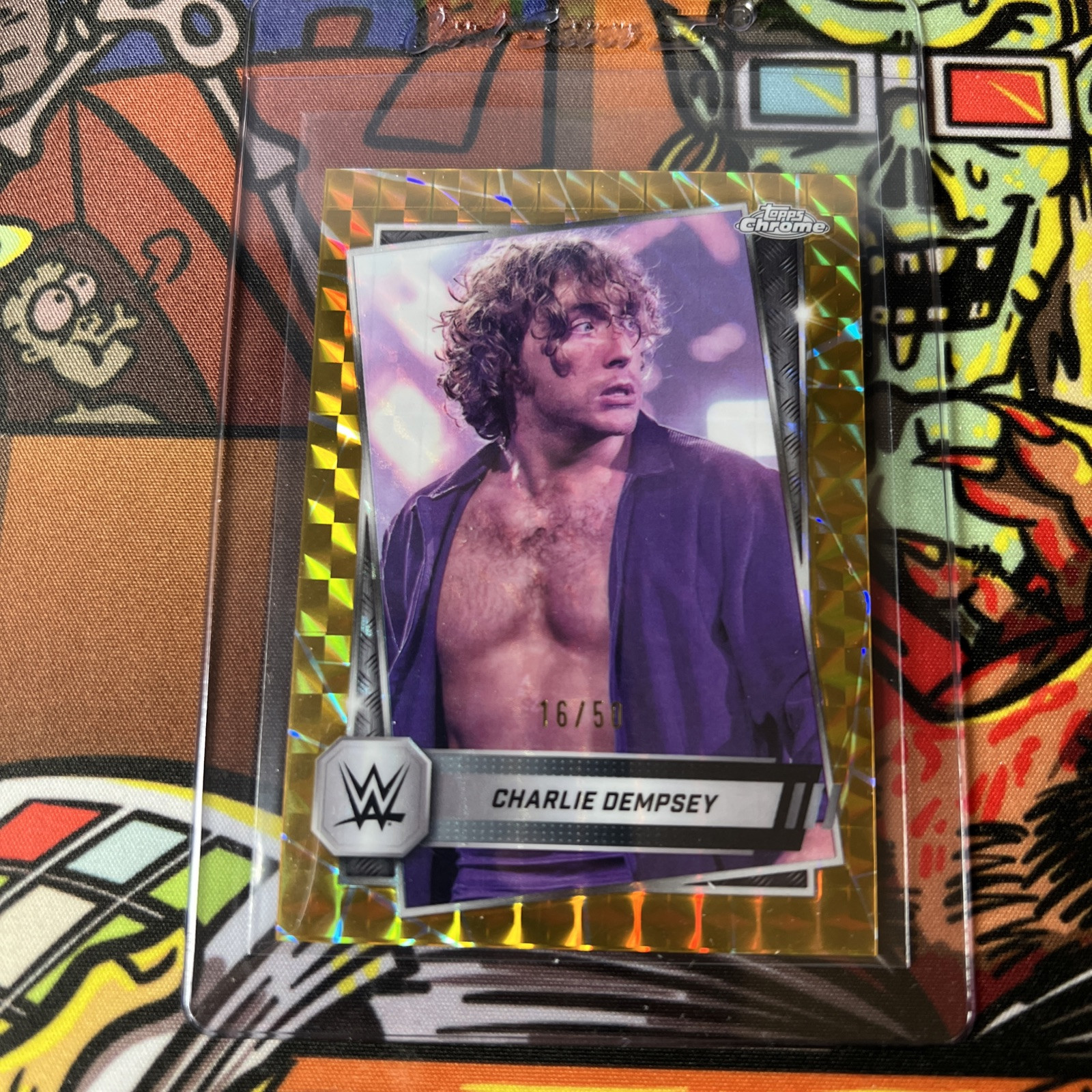 2025 Topps Chrome WWE CHARLIE DEMPSEY Geometric GOLD Refractor /50! SSP MINT!