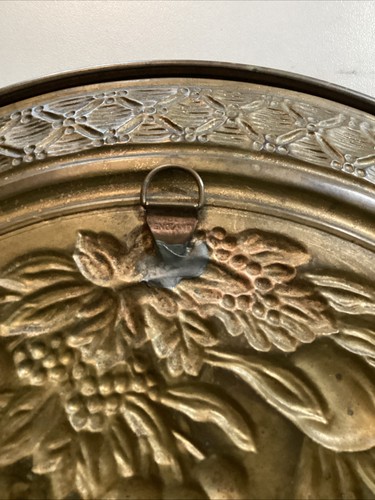 Vintage Peerage Brass Wall Plate Fruit Made In England Hanging Set Of 3 - Picture 10 of 10