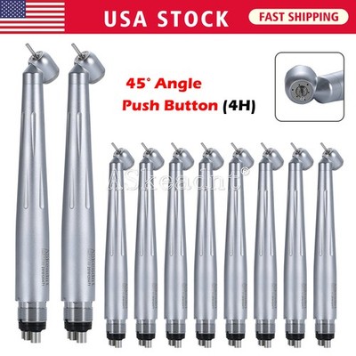 10pcs NSK Style 45° Degree Dental Surgical High Speed Handpiece Turbine 4 Holes