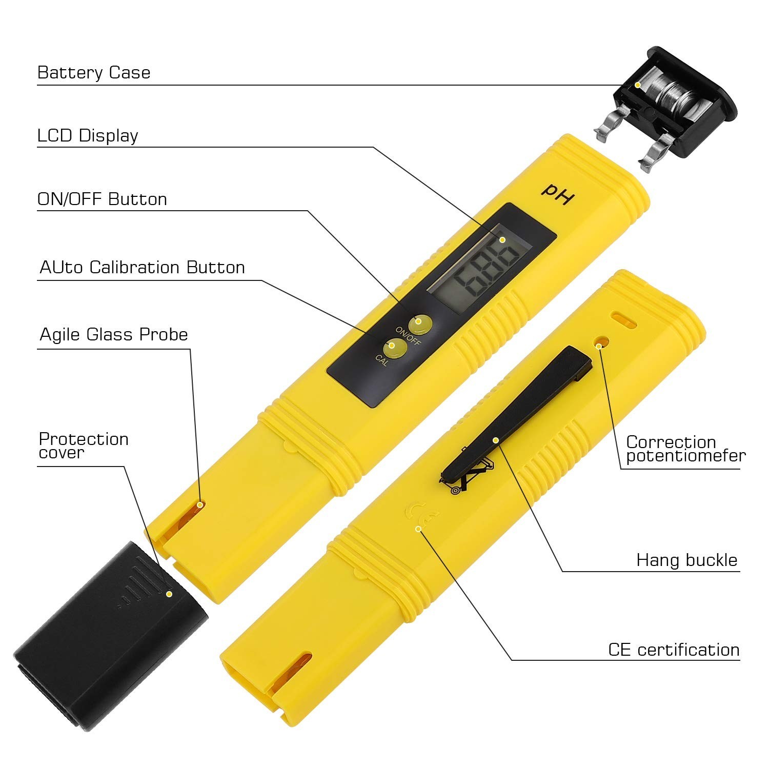 Pocket Size pH Meter with Automatic Temperature Compensation for Water Testing