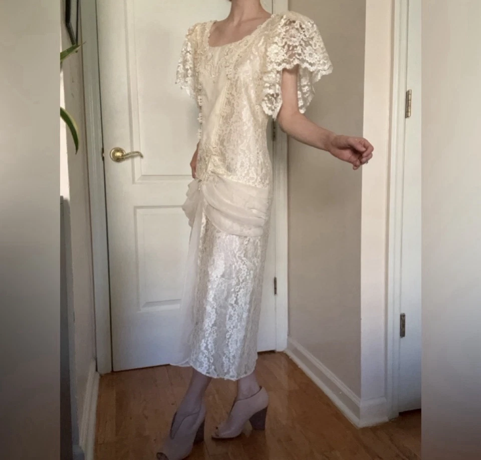 Vestido de novia vintage años 20 - Buen estado - Talla grande Foto 2 de 4