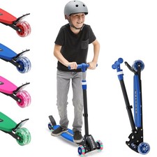 Scooter for Kids 3-12, Kid Scooters with Extra-Wide Deck, 165 lb Blue