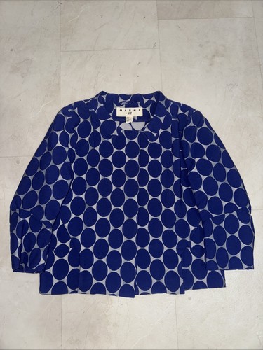 MARNI at H&M Stunning cropped Jacket Dot Blue & Silver