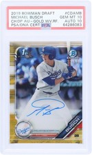 Michael Busch Dodgers Signed 2019 Bowman Chrome 1st #CDA-MB 23/50 PSA 10/10 Card