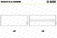 Glyco Kurbelwellenlager H1057/5 0.50Mm FüR Ford Ford USA FSO Hyundai Lada