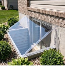 45" x 23" Clear Window Well Cover, Atrium Basement Egress Window Well Protector,