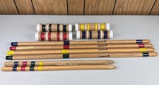 4 Vintage Sportcraft Croquet Wood Replacement Mallets End Posts Used