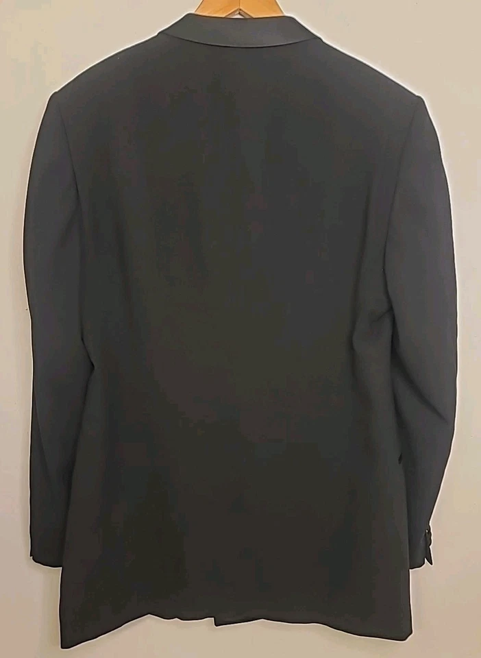 Chaqueta Esmoquin Armani Collezioni Doble Pecho Negra 44L Satén Chal Solapa Foto 3 de 4