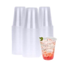 300 pack 12 oz Disposable Plastic Cups, Clear Plastic Cups Bulk, Transparent ...