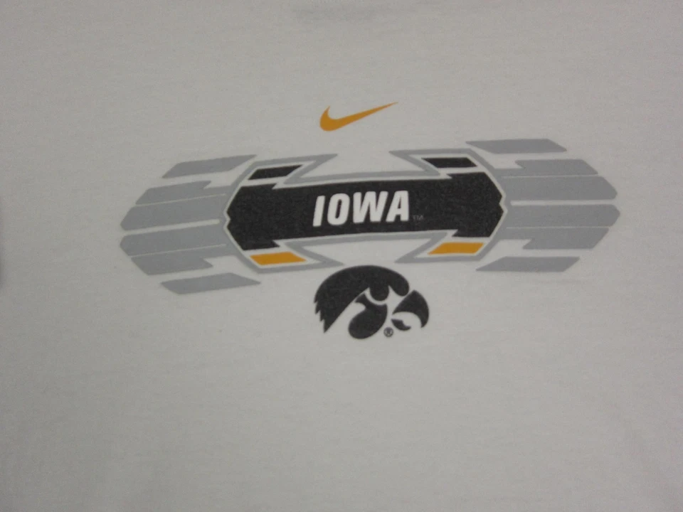 Vintage Iowa Hawkeyes Shirt Mens Large White Nike Swoosh Team Football Long - Image 3 of 4