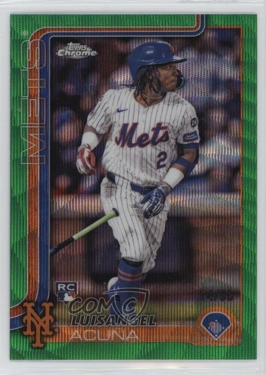 2025 Topps Chrome Green Wave Refractor 14/99 Luisangel Acuna Acuña #56 1t5