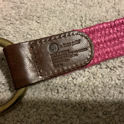 LP by Linea Pelle Women Belt M Pink Jute Woven Brown Leather  display picture 2